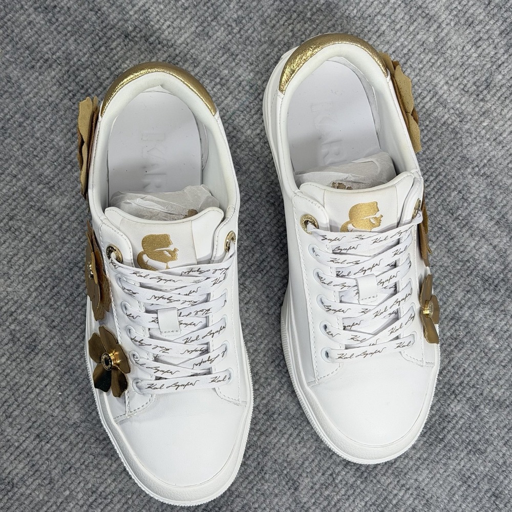 Karl Lagerfeld Paris Size-6.5 Womens Georgia Lace Up Sneaker Leather - Picture 12 of 13
